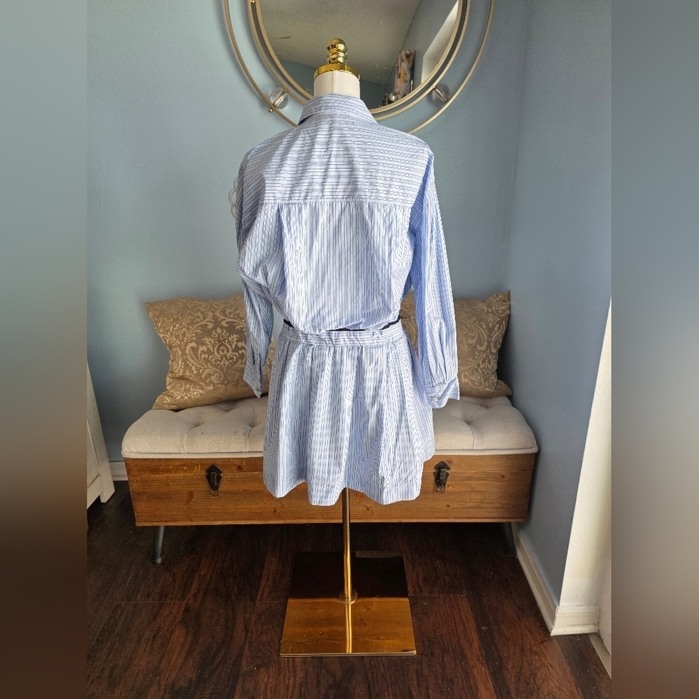 Maje Striped Shirt Mini Dress - Picture 4 of 8